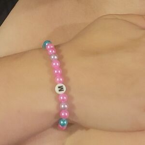 Kids Blue and Pink Beaded Bracelet